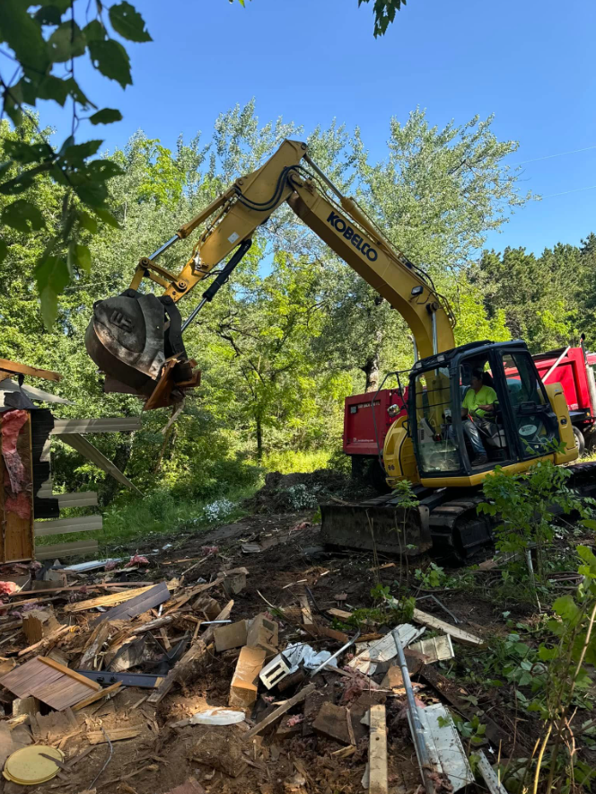 Excavator demolition