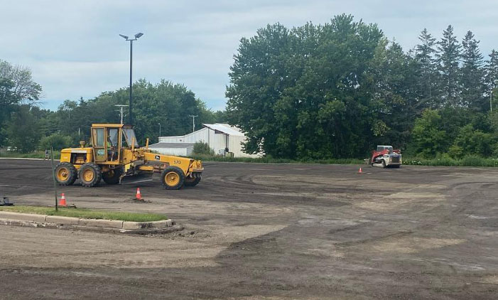 Site-Preparation A new parking lot site being prepped for new asphalt