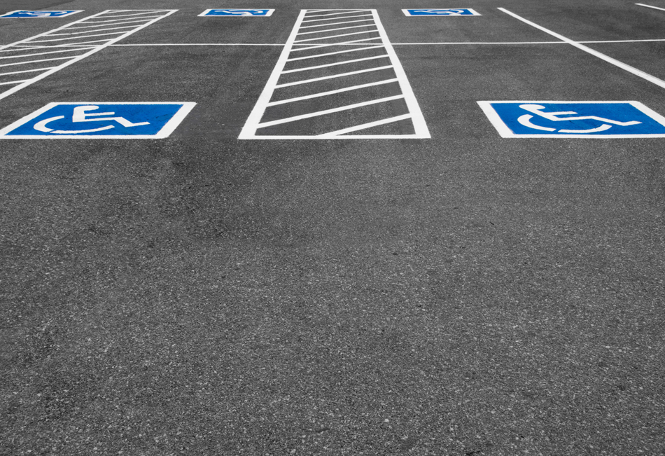 Handicapped parking freshly done